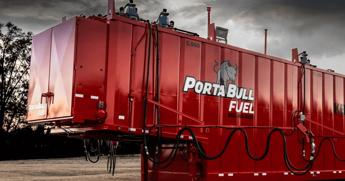 Red fuel trailer with the 